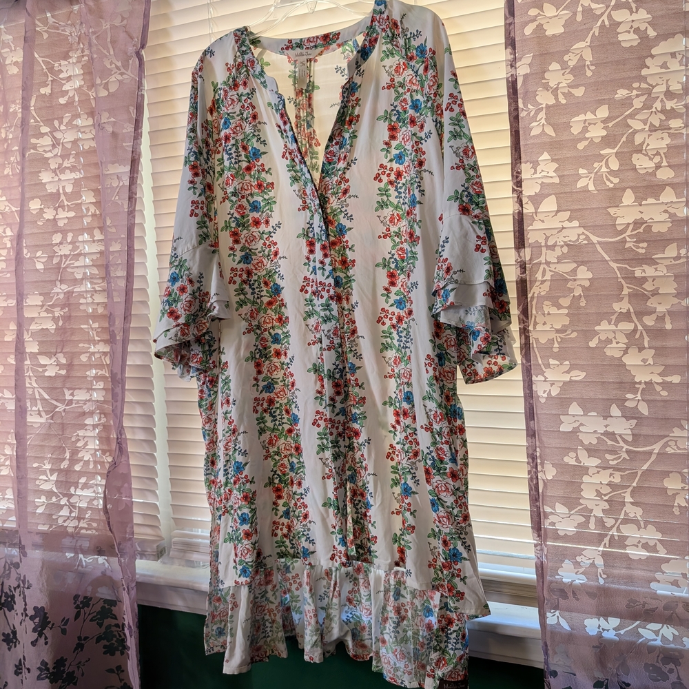 Elegant Floral Long Sleeve Dress